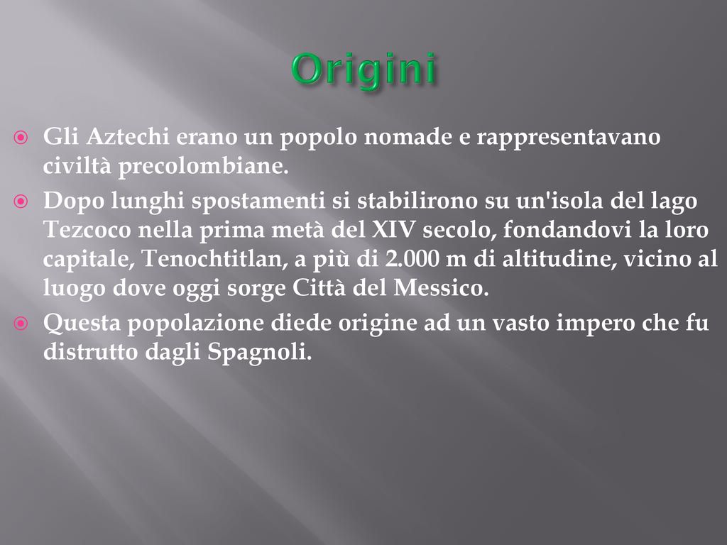 Gli Aztechi Ppt Scaricare